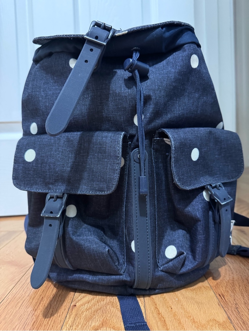 Herschel Supply Company Navy Blue Polka Dot Canvas Backpack - Picture 4 of 5